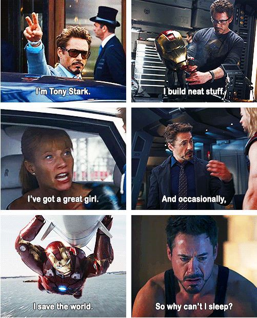 why can’t I sleep? Tony stark quote