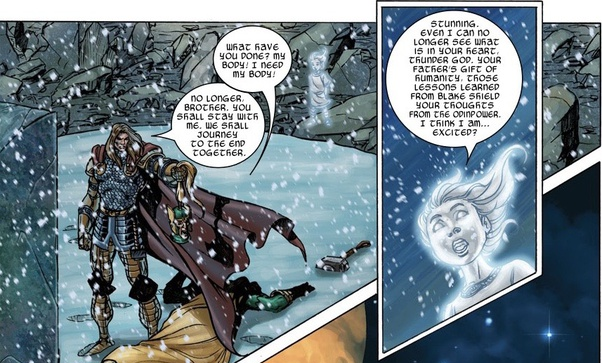 rune king thor seperates loki's head from his body