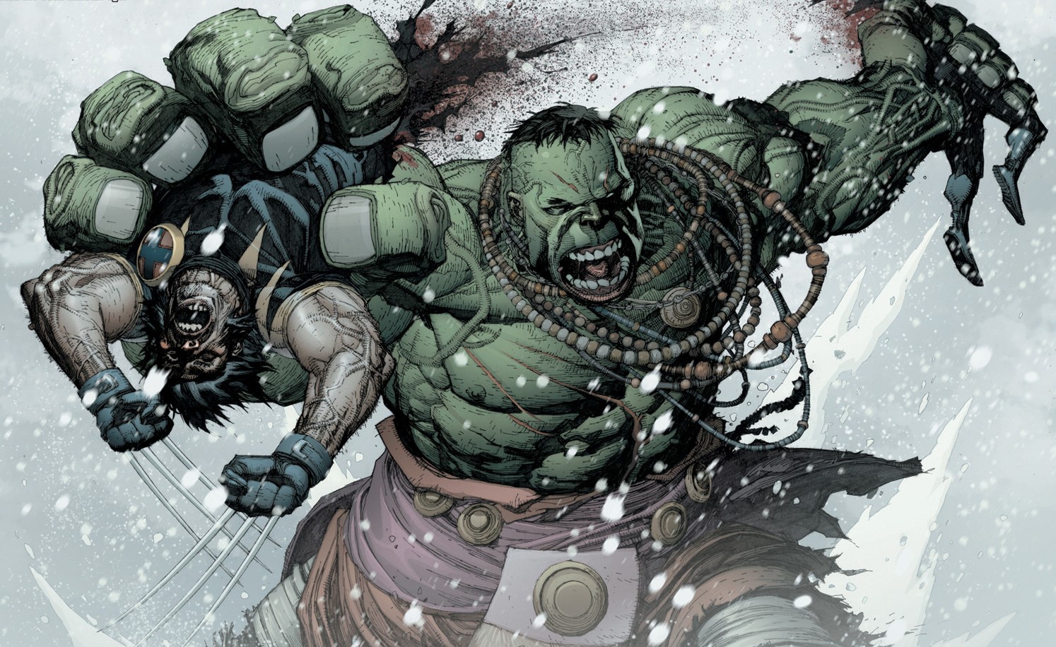 hulk ripping wolverine in half